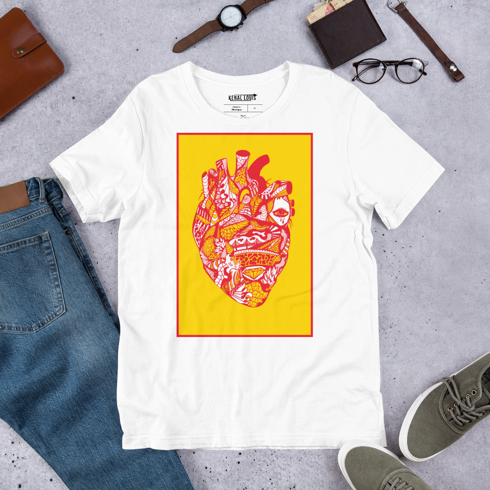 Unique Transparent Heart T-Shirt: Creative Heart Graphic Tee