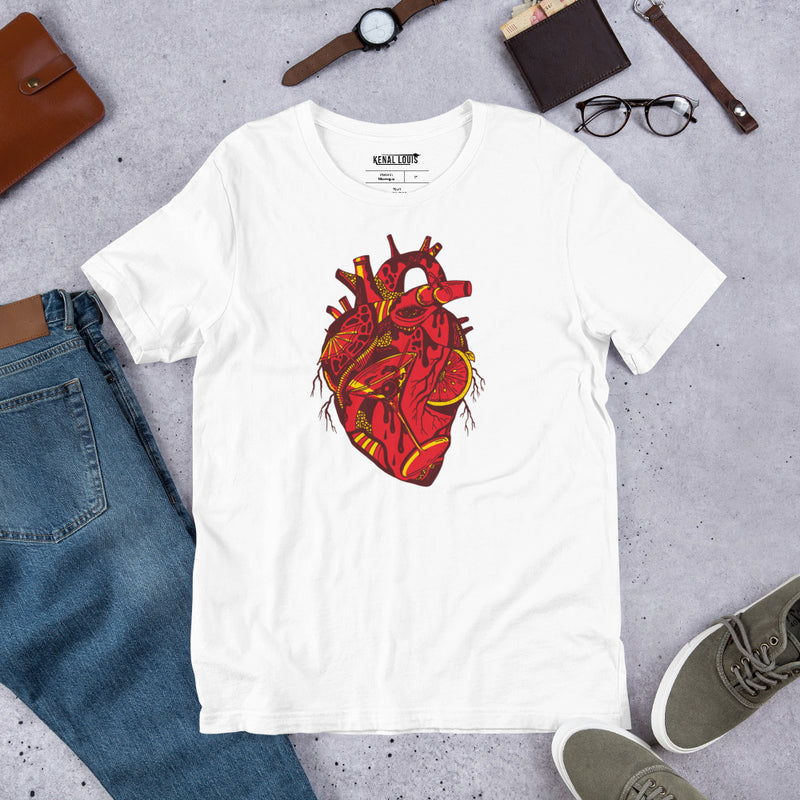 The Most Unique Cocktail Heart Shirt: Burgundy Red Edition