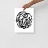 Minimal abstract wave line art print on matte museum-quality paper for wall decor