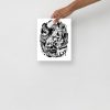Abstract line art print of a minimal wave on matte museum-quality paper