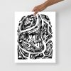 Minimal abstract line art print titled Abstract Wave of Thoughts No. 3 on matte paper