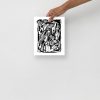 Matte museum-quality abstract art print titled Abstract Wave of Thoughts No. 4 displayed on a wall