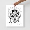 African mask art print featuring tribal mask artwork on matte museum-quality paper