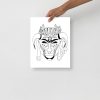 African mask art print with tribal design on matte museum-quality paper for wall decor