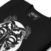 White line art African mask t-shirt in lightweight cotton for everyday casual wear