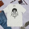 Black cotton African t-shirt featuring Boy Between Warring Tribes Black culture design