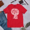 White line art Afro Art Beautiful Mind No.2 cotton t-shirt for laid-back everyday style