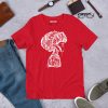 Men's white line art Afro Art Beautiful Mind cotton t-shirt shown from the back