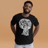 Beautiful Mind No.2 afro art t-shirt with white line art on lightweight cotton tee