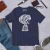 Men's white line art afro shirt with Beautiful Mind design in lightweight cotton