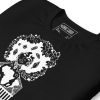 Afrocentric t-shirt featuring white line art of an Afro hair pick design