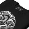 Men's white line art Afro Wise King cotton t-shirt shown from a side angle