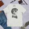 Woman's black culture t-shirt with Afro and Looking to Escape graphic in soft cotton