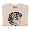 Woman's black culture tee featuring an afro and 'Looking to Escape' graphic design