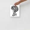 Afrocentric art print 'Her Beautiful Mind' on matte museum-quality paper displayed in a chic space