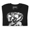 Afrocentric Escape Afro t-shirt featuring white line art design on cotton tee