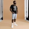 Afrocentric Escape Afro t-shirt featuring white line art design on cotton tee