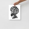 Melancholic Mind Afrocentric male afro art print on matte museum-quality paper for wall decor