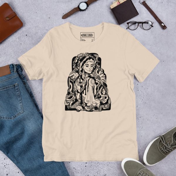 Black Afrocentric t-shirt with No 1 Mirage design celebrating black culture in cotton