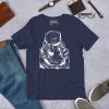 Afrocentric t-shirt with white line art design celebrating Black culture, lightweight cotton tee