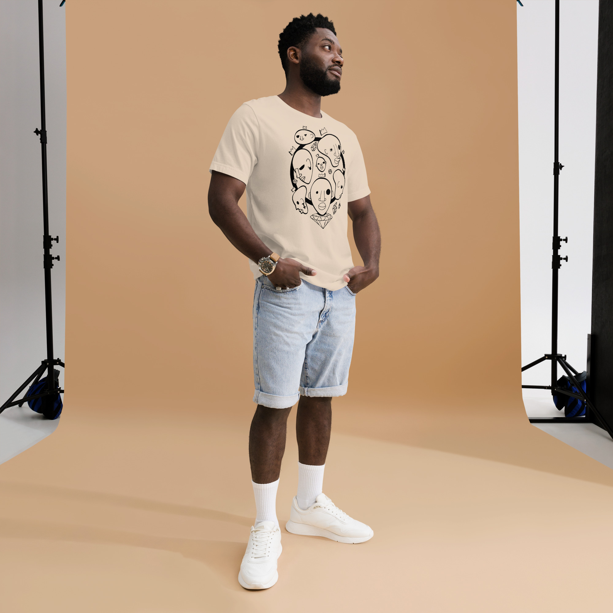 Black culture Afrocentric t-shirt featuring 7 Wise Kings and 7 Stones design in cotton