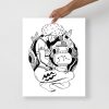 Aquarius zodiac art print on matte museum-quality paper for minimal chic decor
