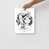 Aquarius zodiac art print on matte museum-quality paper displayed in a minimal chic interior