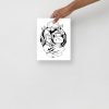 Aquarius zodiac art print on matte museum-quality paper styled as minimal wall decor