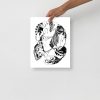 Cancer zodiac art print on matte museum-quality paper styled in a minimal chic space