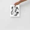 Matte museum-quality Cancer zodiac art print displayed as minimal chic wall decor