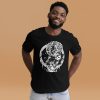 White line art mother and star design on a cool mom cotton t-shirt
