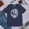 Cool mom t-shirt with white Mother and Star line art design, soft cotton tee