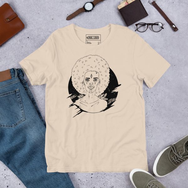 Cosmic Afro Eve black culture t-shirt for women in lightweight cotton