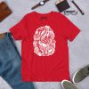 Cool flamingo t-shirt with white line art design on lightweight cotton tee