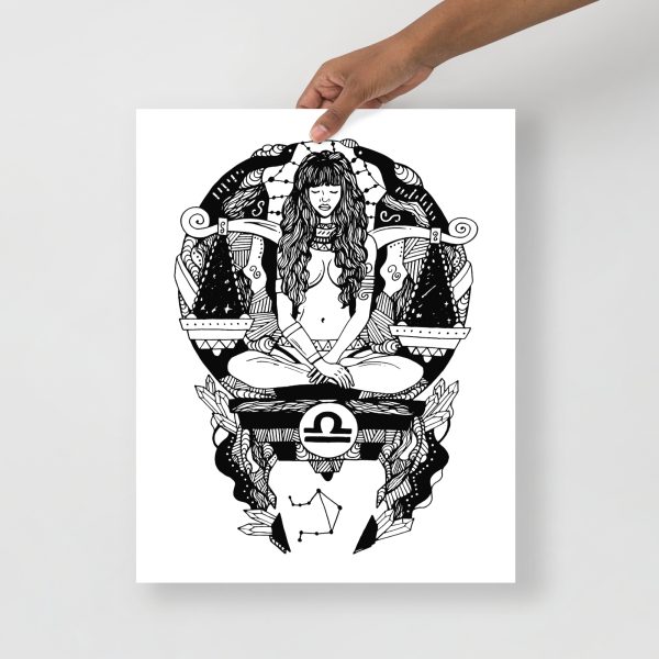 Libra art print on matte museum-quality paper for minimal chic wall decor