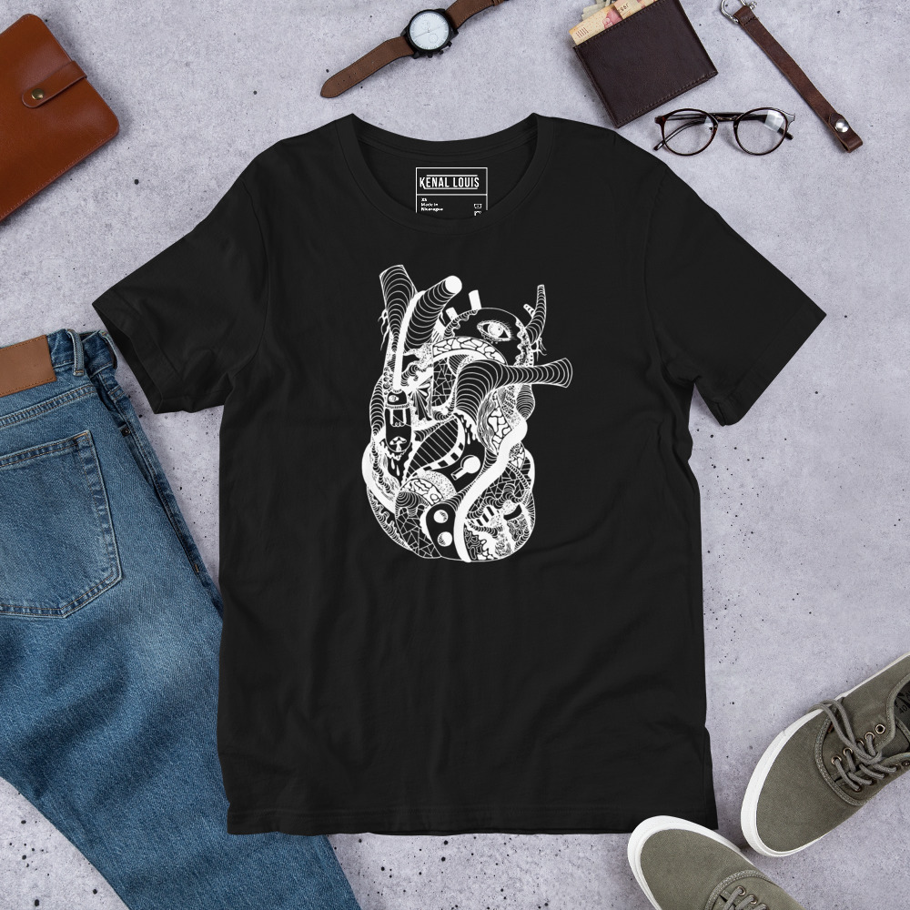 Heart Line Art T-Shirt - Light Heart Graphic Tee