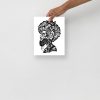 Afrocentric male afro art print Melancholic Mind on matte museum-quality paper