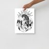 Mother and child artwork print on matte museum-quality paper for mom's wall decor