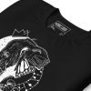 Royal elephant t-shirt featuring white line art design on cotton tee, shown from a second angle