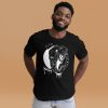 White line art royal elephant t-shirt in lightweight combed cotton for casual wear