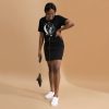 Royal Elephant t-shirt with white line art design on cotton tee