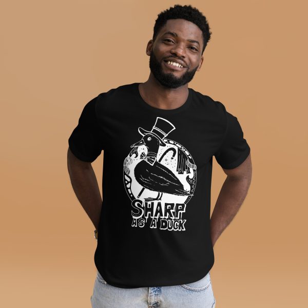 Unique Duck T-Shirt "Sharp As A Duck" Graphic T-shirt (White Line Art Edition) - Image 4