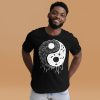 Beautiful Yin Yang T-shirt "Yin Yang Crystal and The Night Sky" Graphic Tee (White Line Art Edition) - Image 3