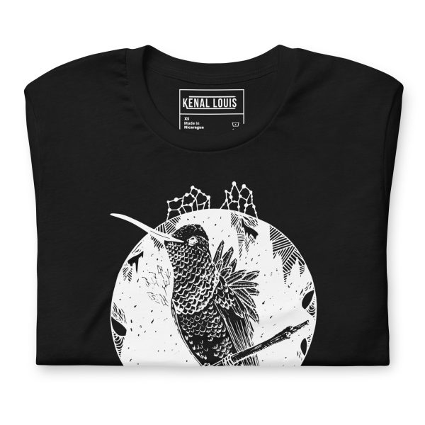 Unique Hummingbird Shirt "Gazing Hummingbird" Hummingbird T-Shirt (White Line Art Edition) - Image 3
