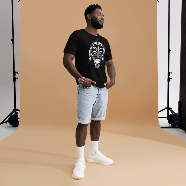 The Most Unique African Mask T-shirt: Artwork "Mask No.11" (White Line Art Edition) - Image 4