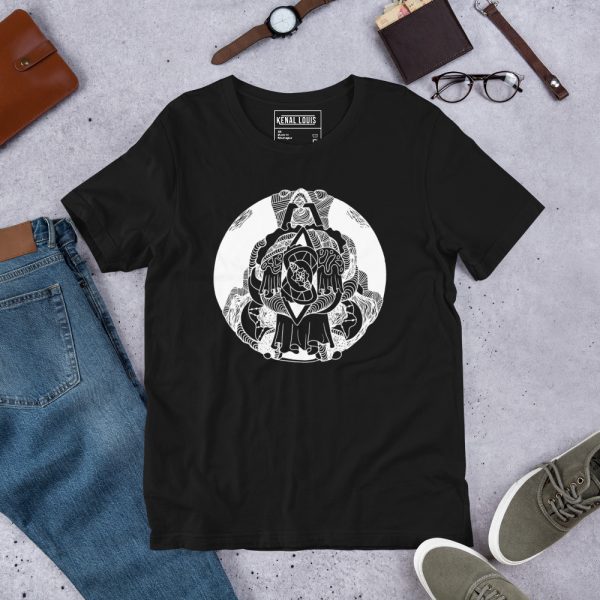 Beautiful Circle T-shirt "Circle of Ornament" Circle Graphic Tee (White Line Art Edition)