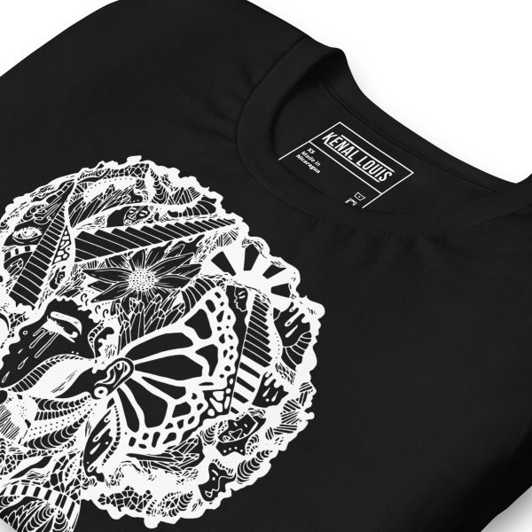 Unique Afro T-shirt "Beautiful Mind No.2" Afrocentric Shirt (White Line Art Edition) - Image 2
