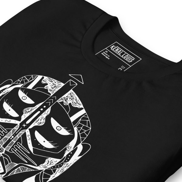 The Most Unique African Mask T-shirt: Artwork "Mask No.11" (White Line Art Edition) - Image 2