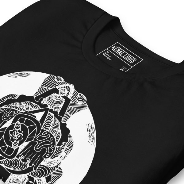 Beautiful Circle T-shirt "Circle of Ornament" Circle Graphic Tee (White Line Art Edition) - Image 2