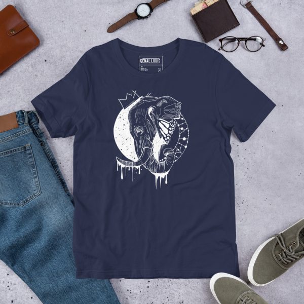 Powerful Elephant T-Shirt "Royal Elephant" Elephant Tees (White Line Art Edition) - Image 7